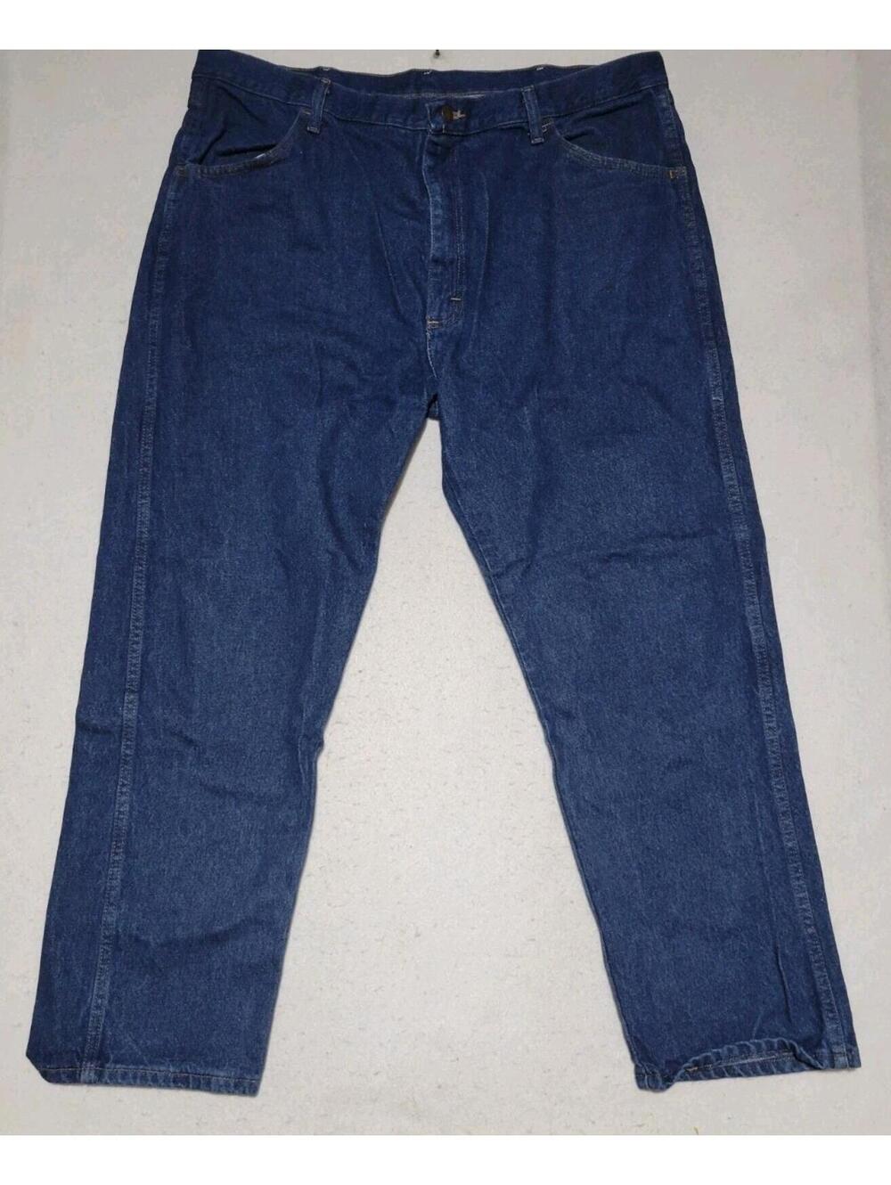 Rustler Men's Jeans Size 42x30 Blue Denim, Straight Leg, Regular Fit